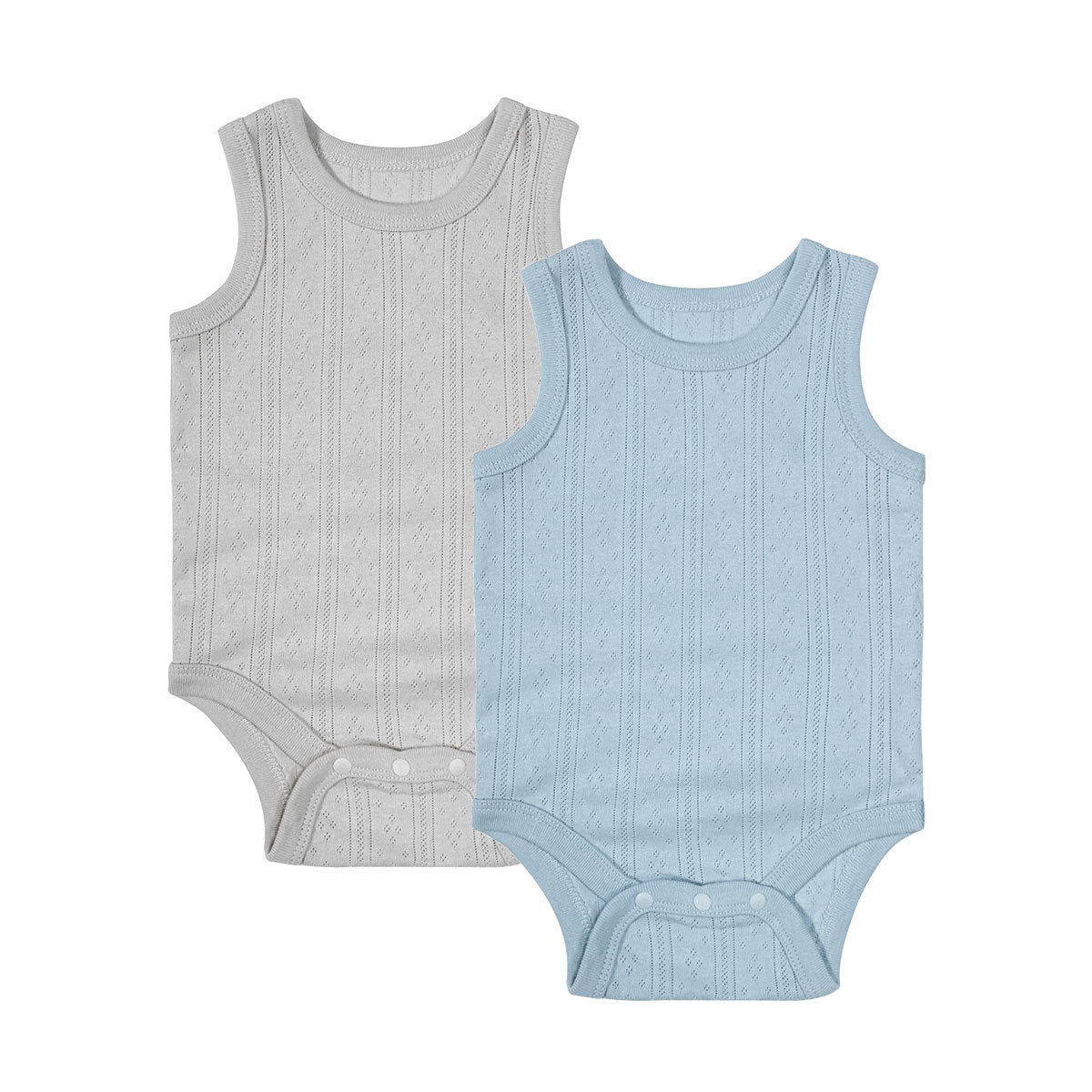 2 x Sleeveless Baby Clip Vest