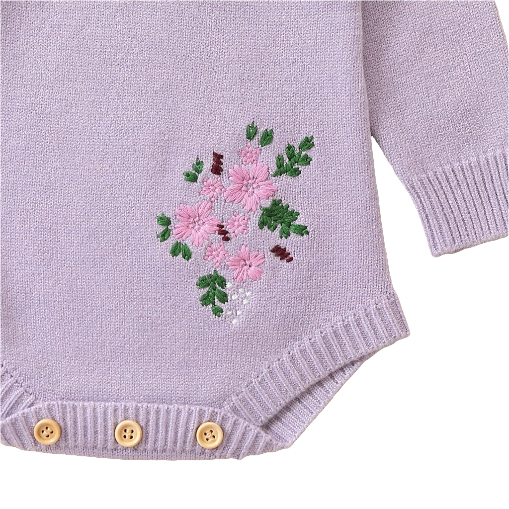Floral Lavender One-Piece with Buttons