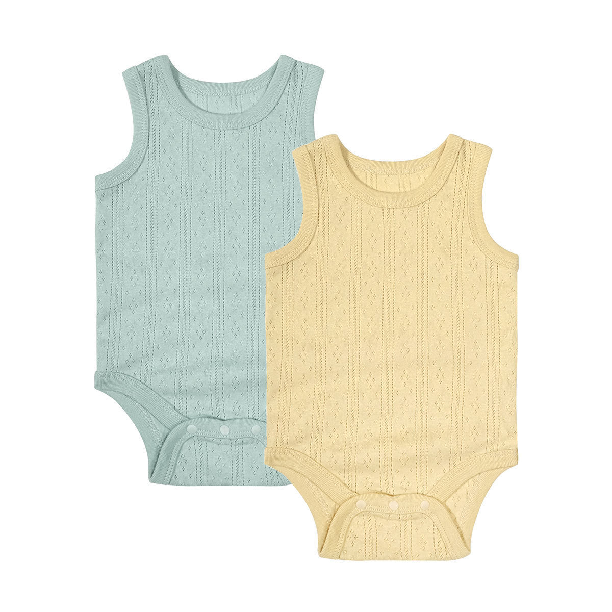 2 x Sleeveless Baby Clip Vest