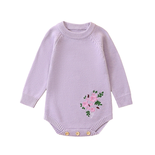 Floral Lavender One-Piece with Buttons
